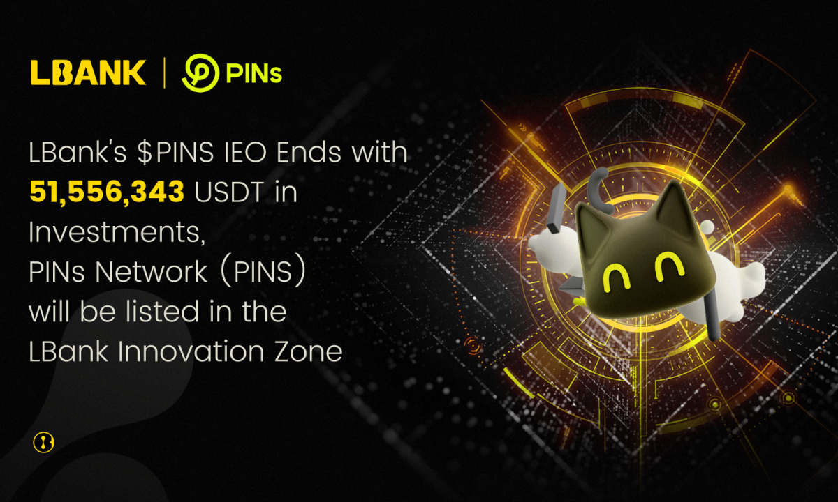 LBank's $PINS IEO Ends with 51,556,343 USDT in Investments, PINs Network (PINS) will be listed in the LBank Innovation Zone