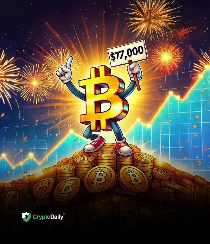 Bitcoin ($BTC) hits $77,000 as record inflows recorded by U.S. Spot Bitcoin ETFs