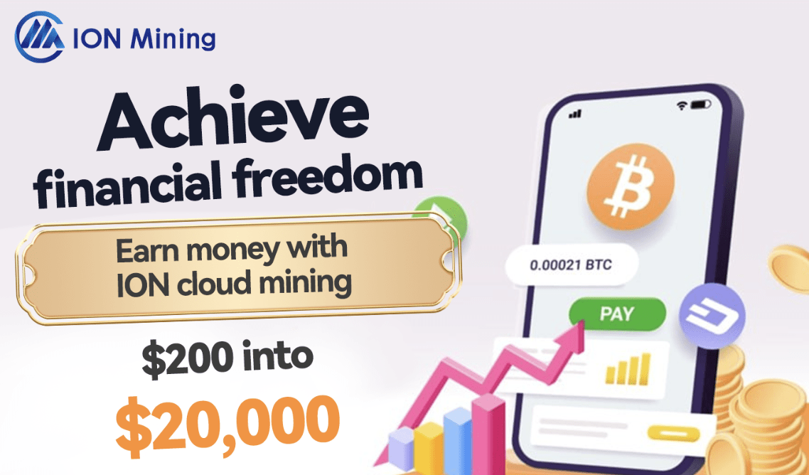 Earn passive income through cryptocurrency with ION Mining to achieve financial freedom.