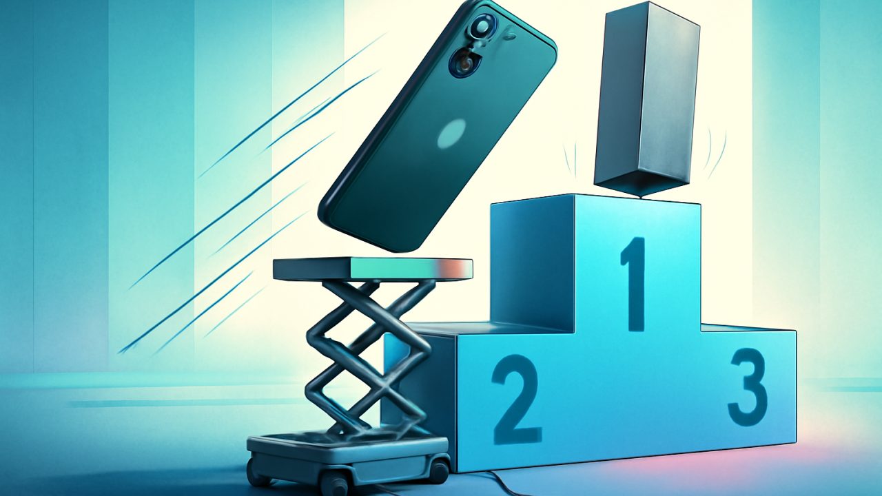 Climbing the podium amid a wobbling rival