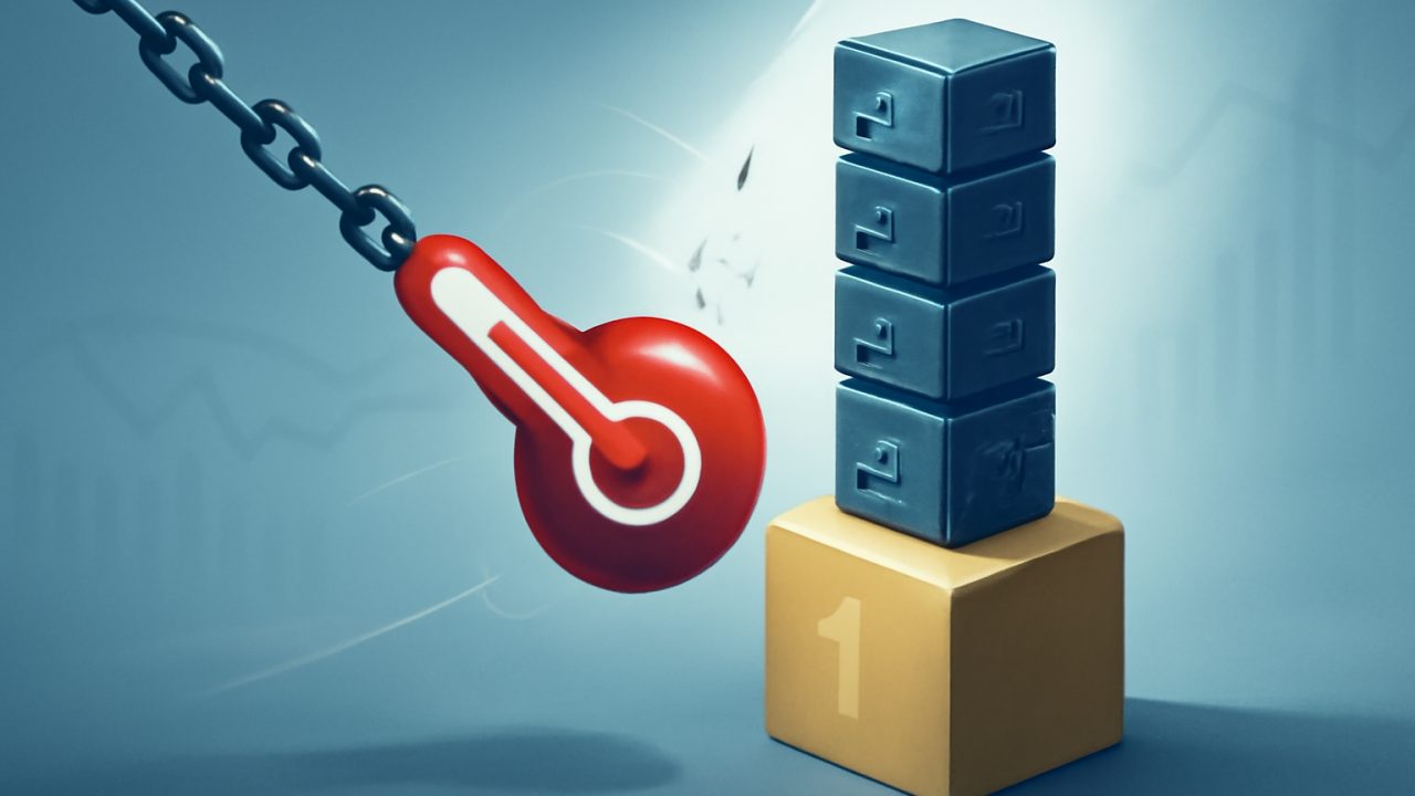 Thermometer Wrecking Ball vs. Winner Podium of Servers