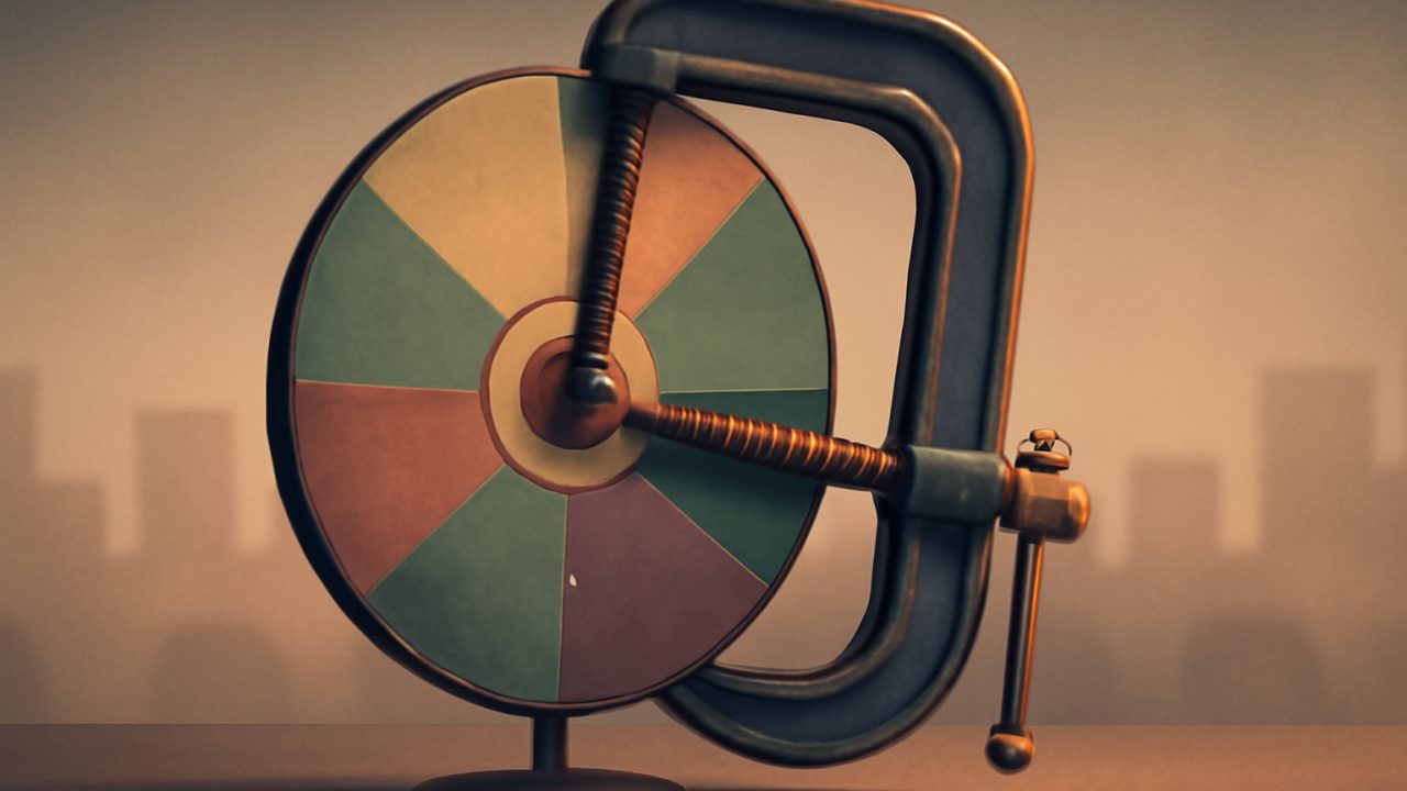 Odds Wheel in a Vise