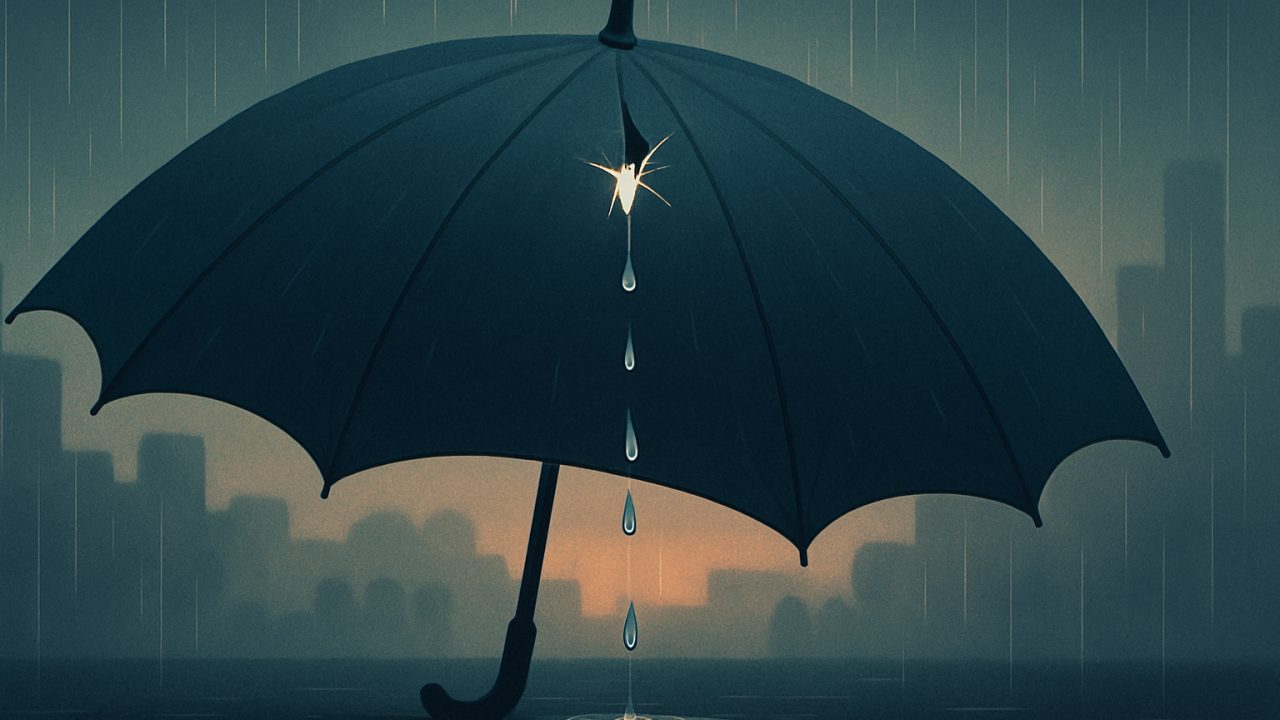 Umbrella With a Growing Tear