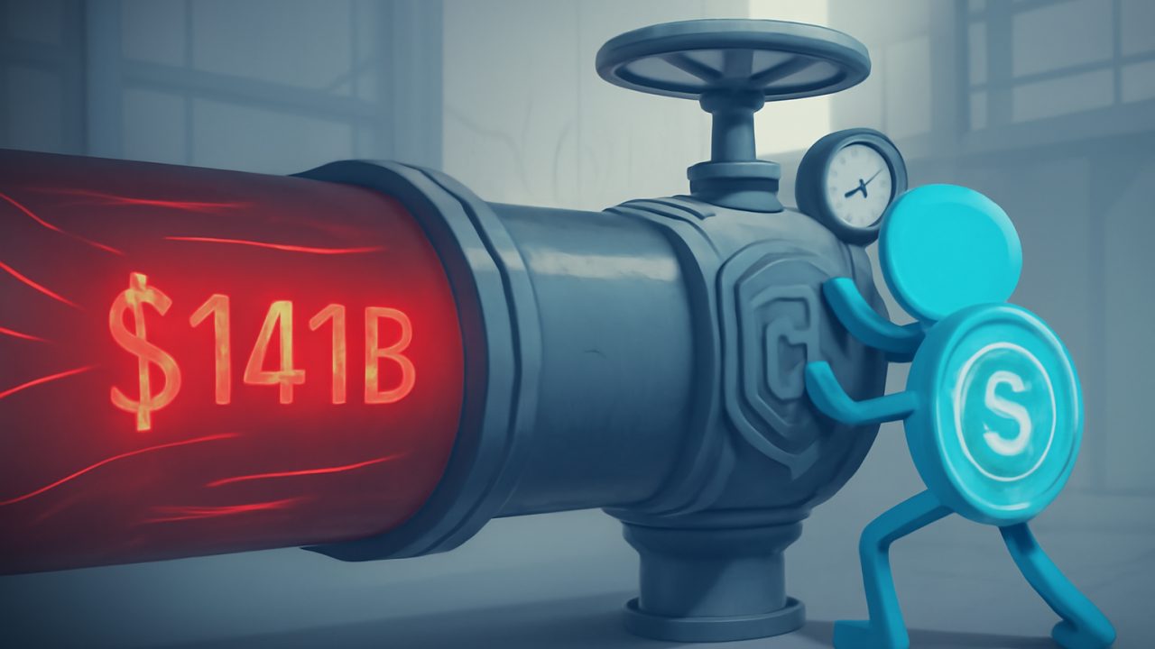 Containment valve on a stablecoin pipeline