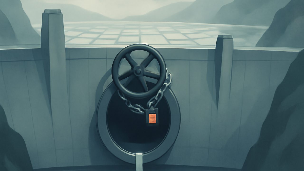 Dam With a Locked Valve