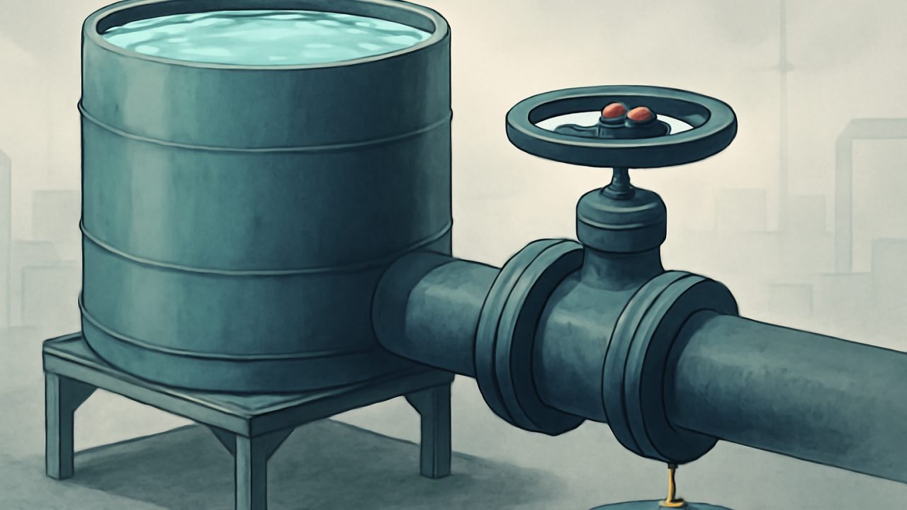 Closed Valve, Still Reservoir