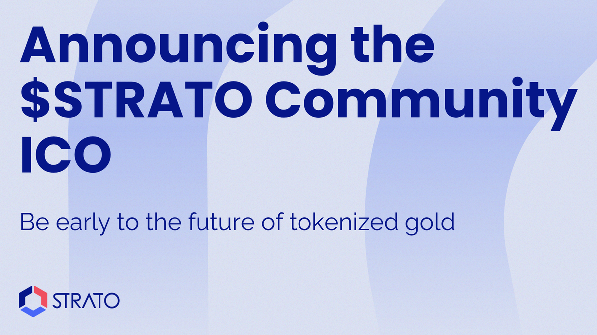Official hero image from STRATO's May 19, 2026 announcement for the Community ICO &mdash; the project&rsquo;s own promotional artwork used to publicize the Uniswap CCA (June 3&ndash;9, 2026).