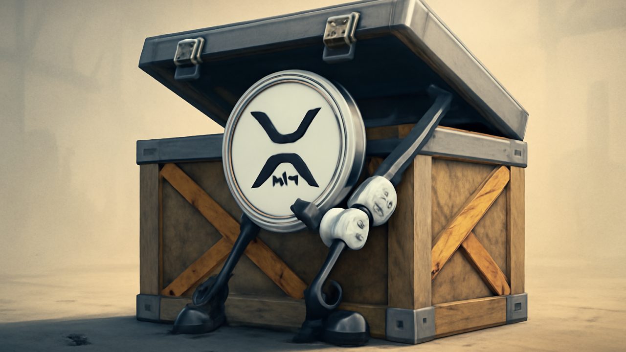 XRP prying at a tight crate lid