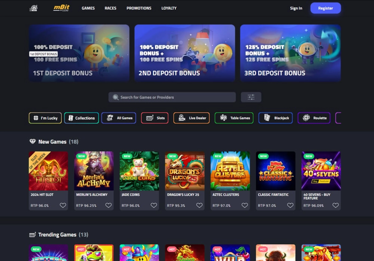 mBit is our number one pick of casino for players around the world