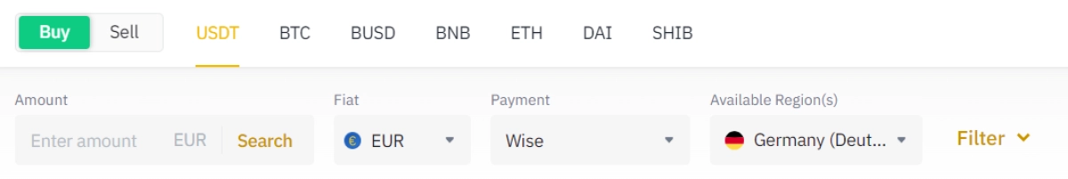 Buy crypto with wise on binance