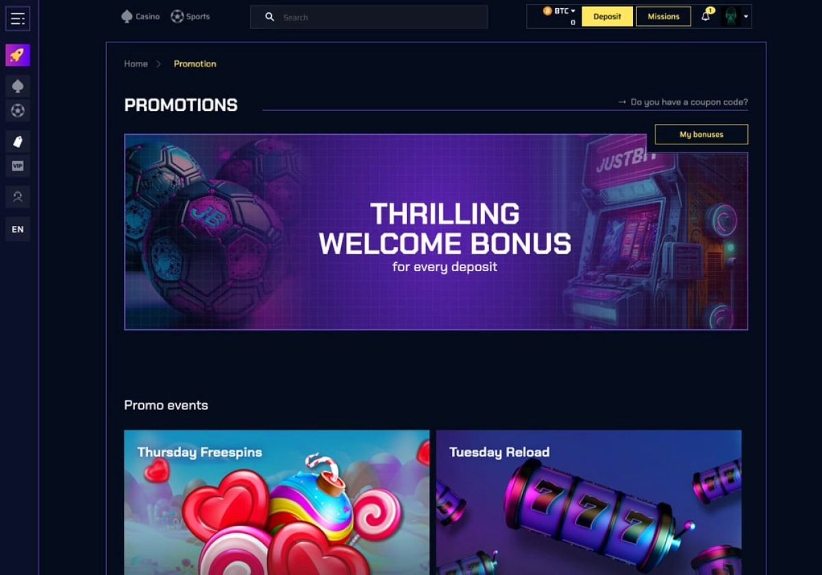 Justbit: Unique Crypto Casino with Generous Bonuses Justbit: Unique Crypto Casino with Generous Bonuses