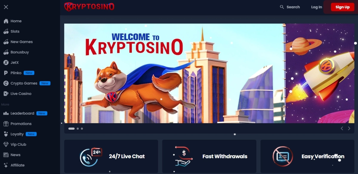 Kryptosino is one of the best crypto casin with welcome bonuses in 2024