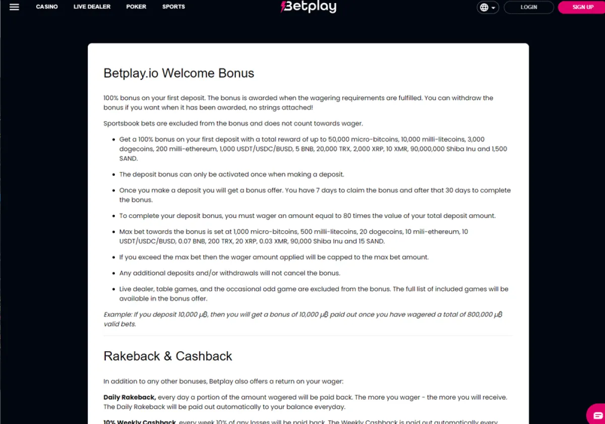 Betplay Welcome Bonus