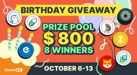 StealthEX Celebrates 8th Anniversary With $800 Crypto Giveaway