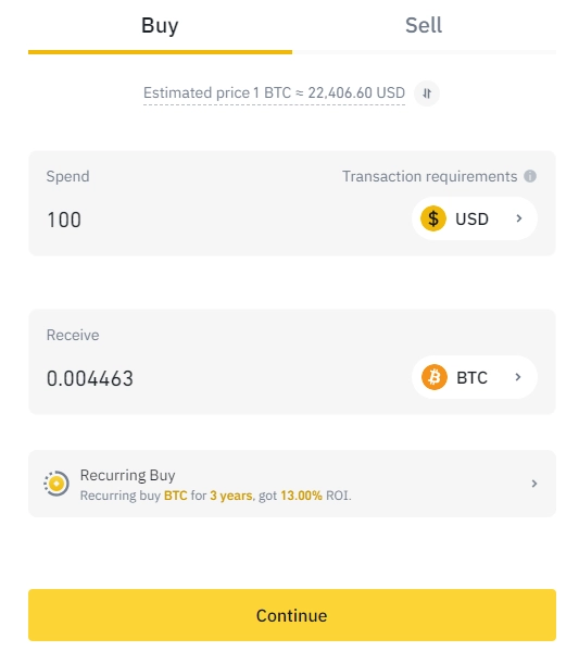 Buy crypto with wise card on Binance